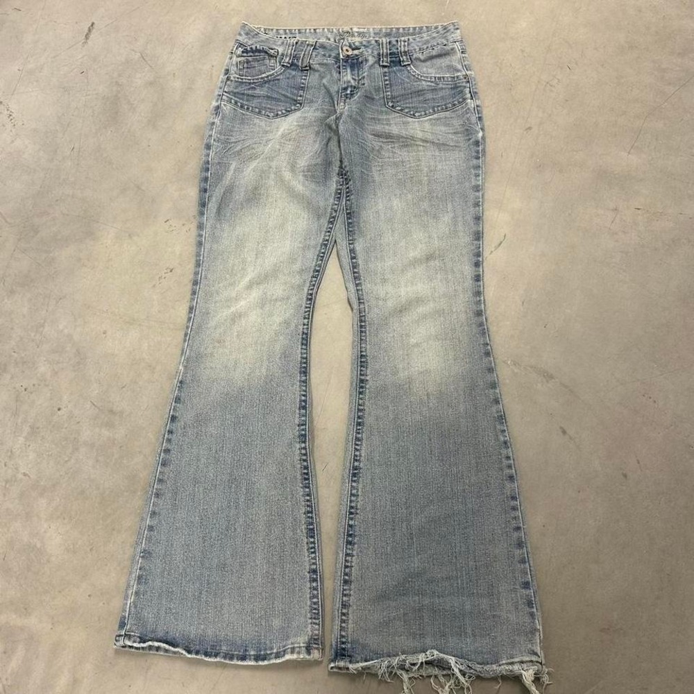 Y2K Light Wash Bell Bottom Wide Leg Flared Jeans